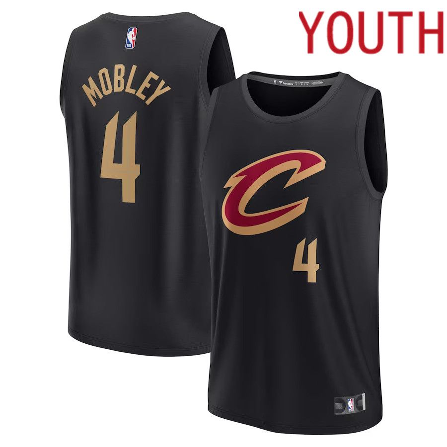 Youth Cleveland Cavaliers 4 Evan Mobley Fanatics Branded Black Fast Break Player NBA Jersey